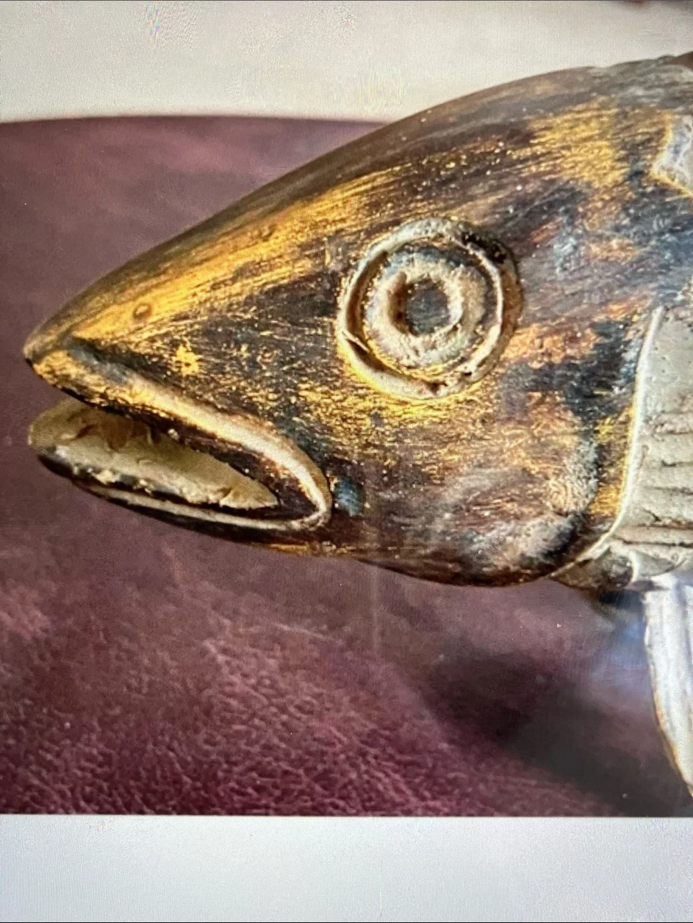Decorative Ceramic Fish Figurine - wood
